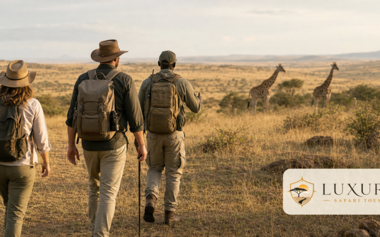 Guided walking safari in Laikipia with the Luxury Safari Tours logo
